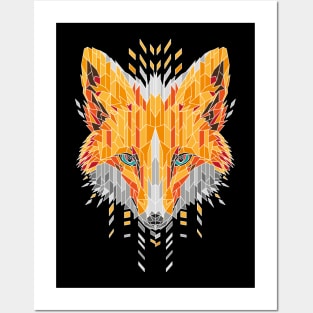 Geometrical Red Fox Posters and Art